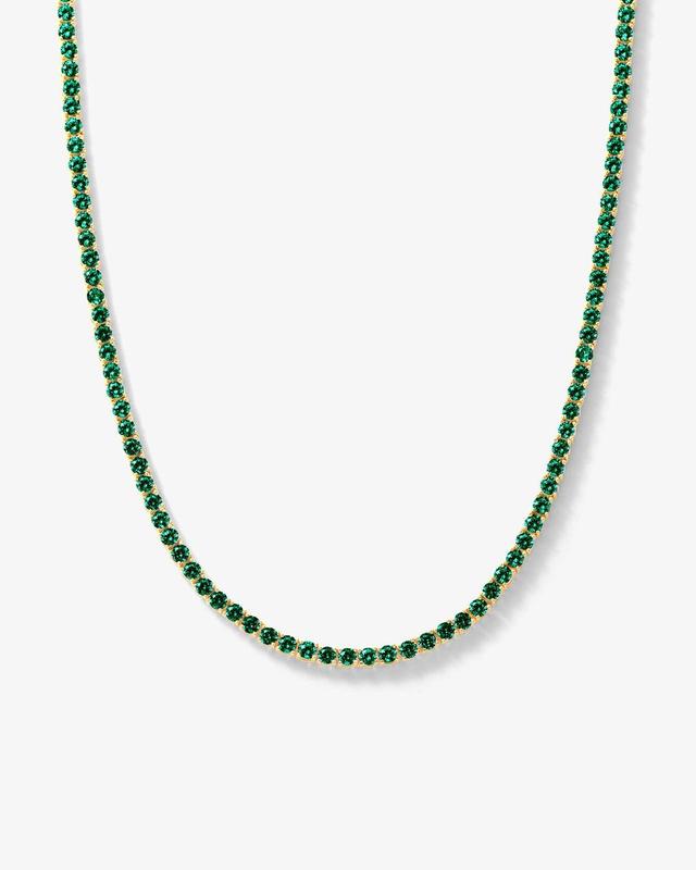 Grand Heiress Tennis Necklace - Gold|Emerald Product Image