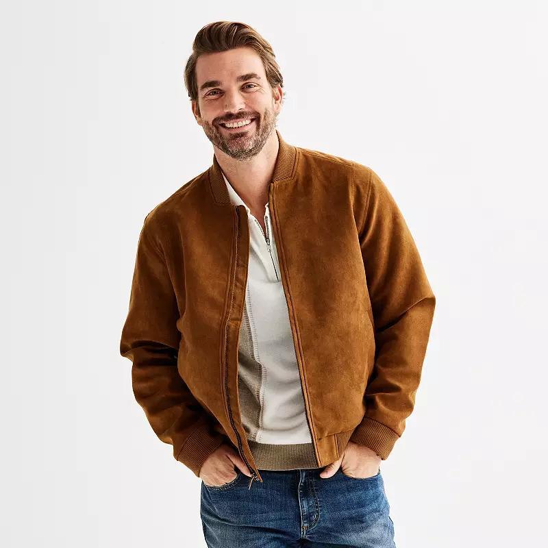 Apt. 9 Mens Faux Suede Bomber Jacket Product Image