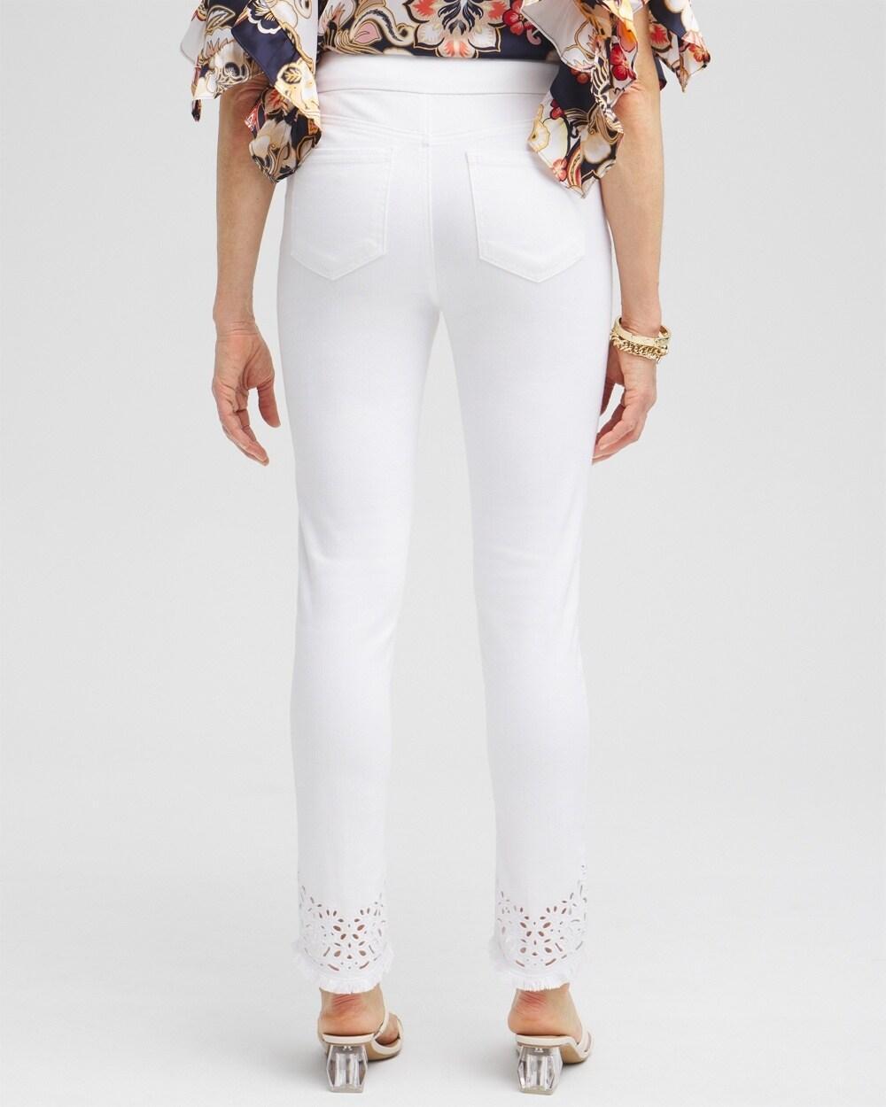 Petite Eyelet Tulip Hem Pull-on Ankle Jeggings Product Image