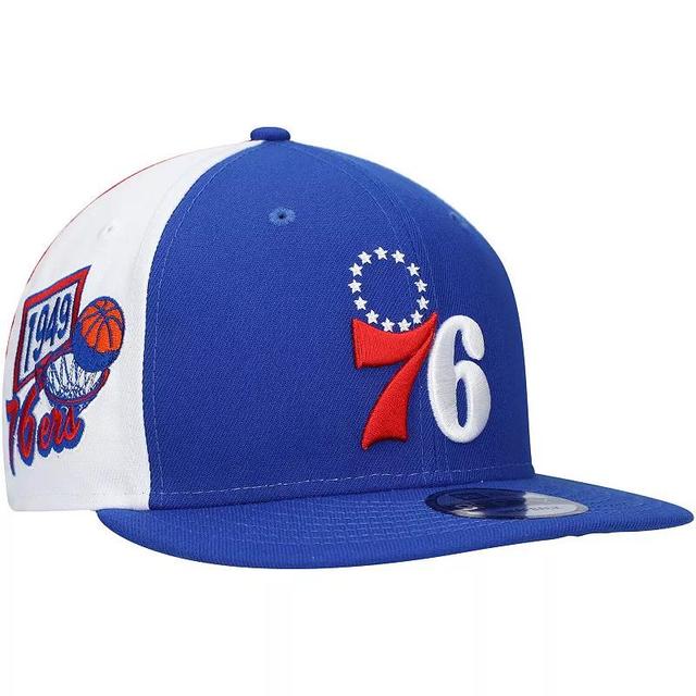 Mens New Era Royal Philadelphia 76ers Pop Panels 9FIFTY Snapback Hat Product Image