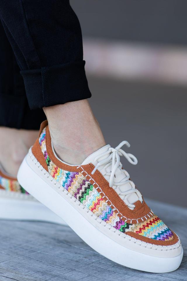 Copper Tweed Textured Platform Sneakers Product Image