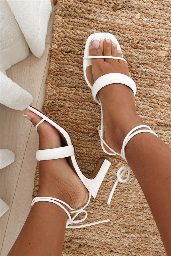 Strappy Lilly Heels - White Product Image