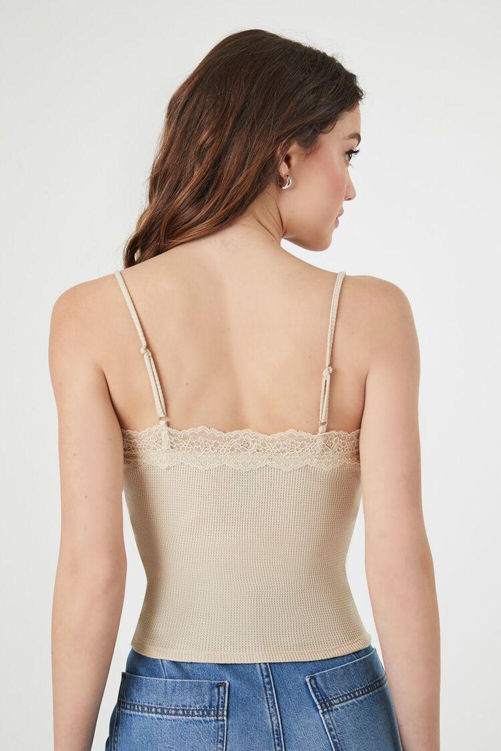 Lace-Trim Ribbed Cami | Forever 21 Product Image