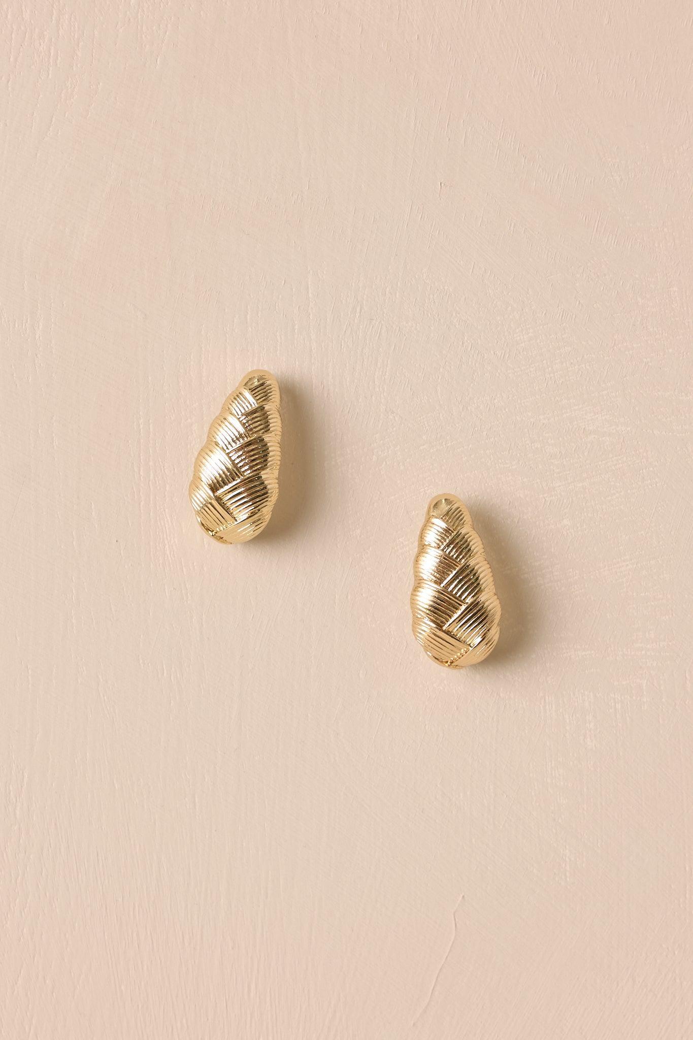 Never The Less Gold Textured Earrings Product Image