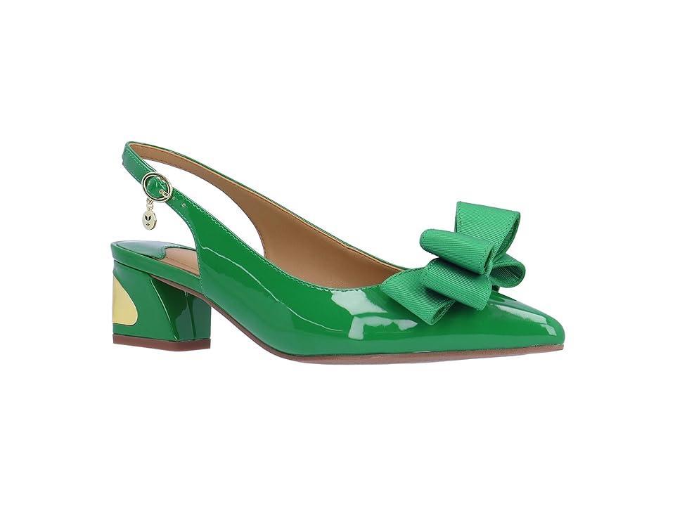 J. Renee Kimma Patent Bow Slingback Pumps Product Image