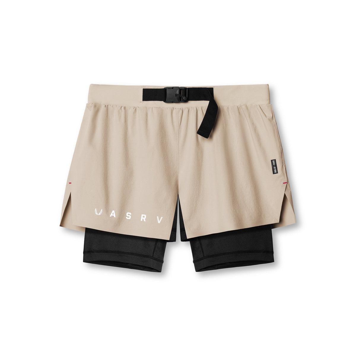 0786. Ripstop 3" Belt Pack Short   - Beige/Black Product Image