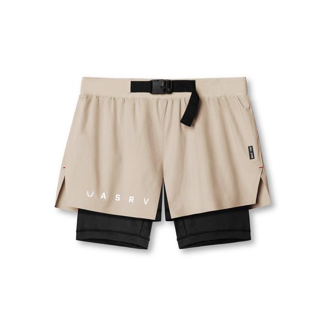 0786. Ripstop 3" Belt Pack Short   - Beige/Black Male Product Image