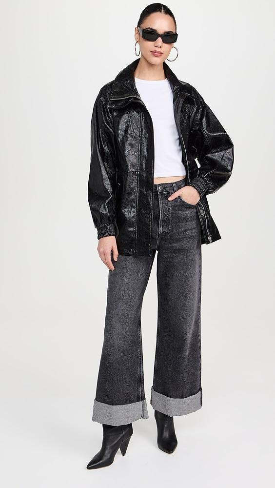 rag & bone Monica Faux Leather Foil Jacket | Shopbop Product Image