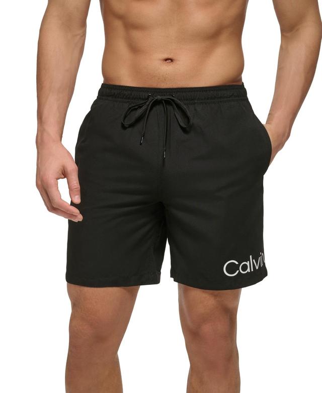 Calvin Klein Mens Logo 7 Volley Swim Trunks, Created for Macys Product Image