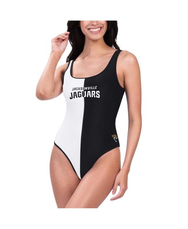 G-iii 4Her by Carl Banks Womens Black Jacksonville Jaguars Last Stand One-Piece Swimsuit - Black, White Product Image