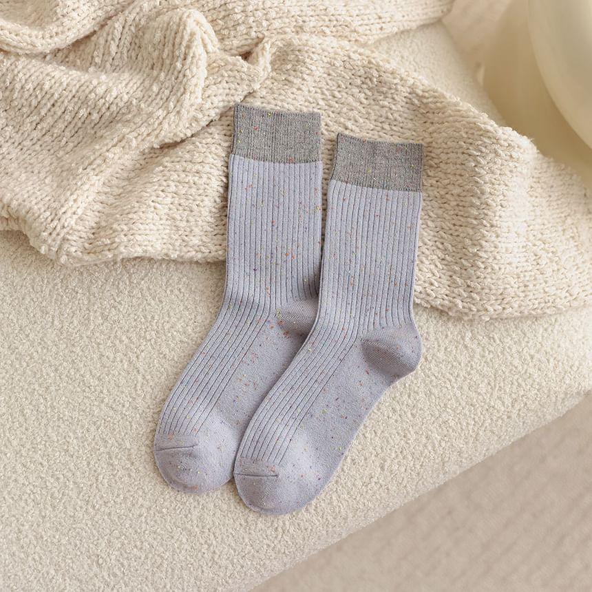 Melange Ribbed Short Socks Product Image