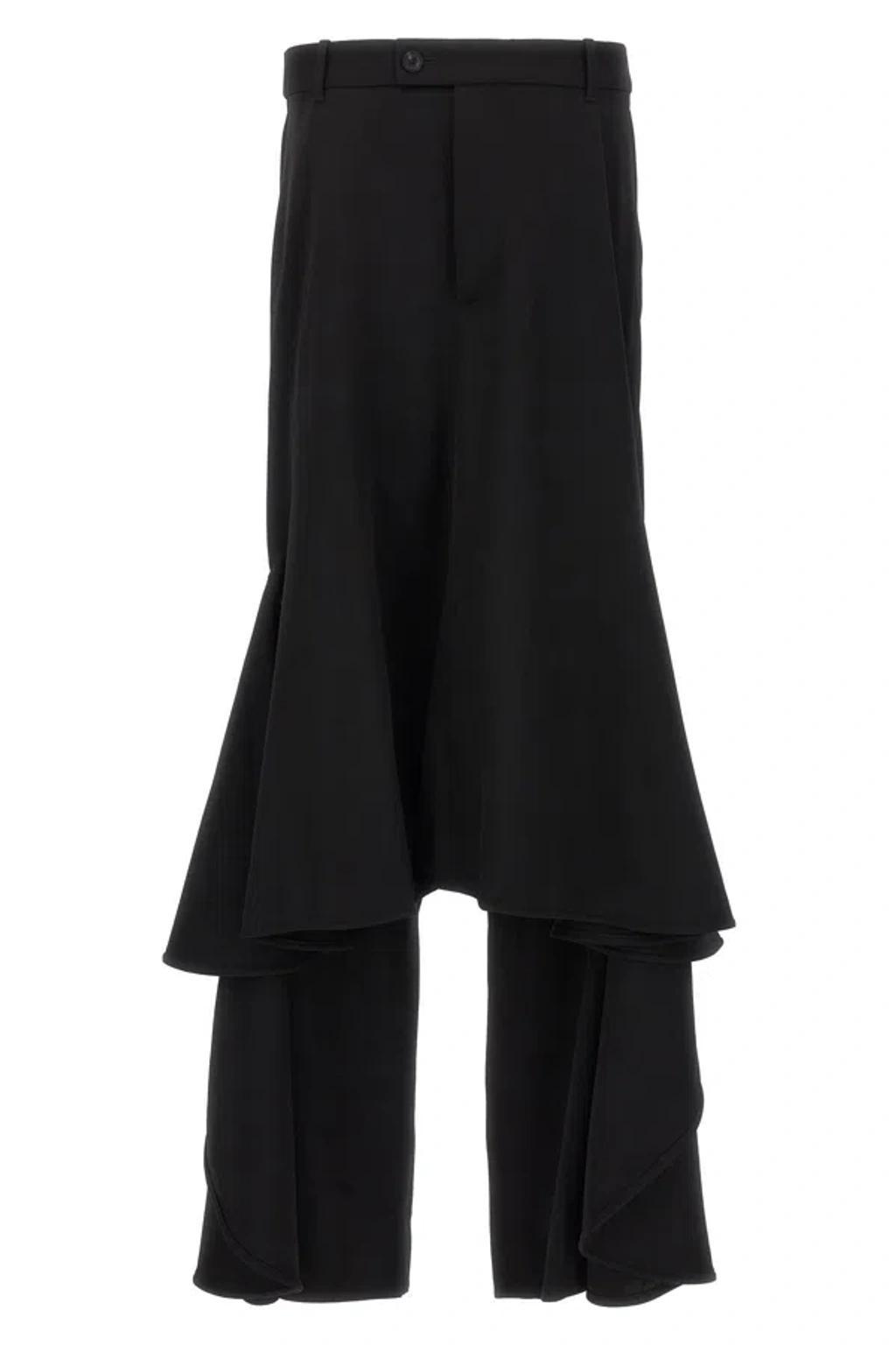 BALENCIAGA Black Deconstructed Godet Skirt Product Image