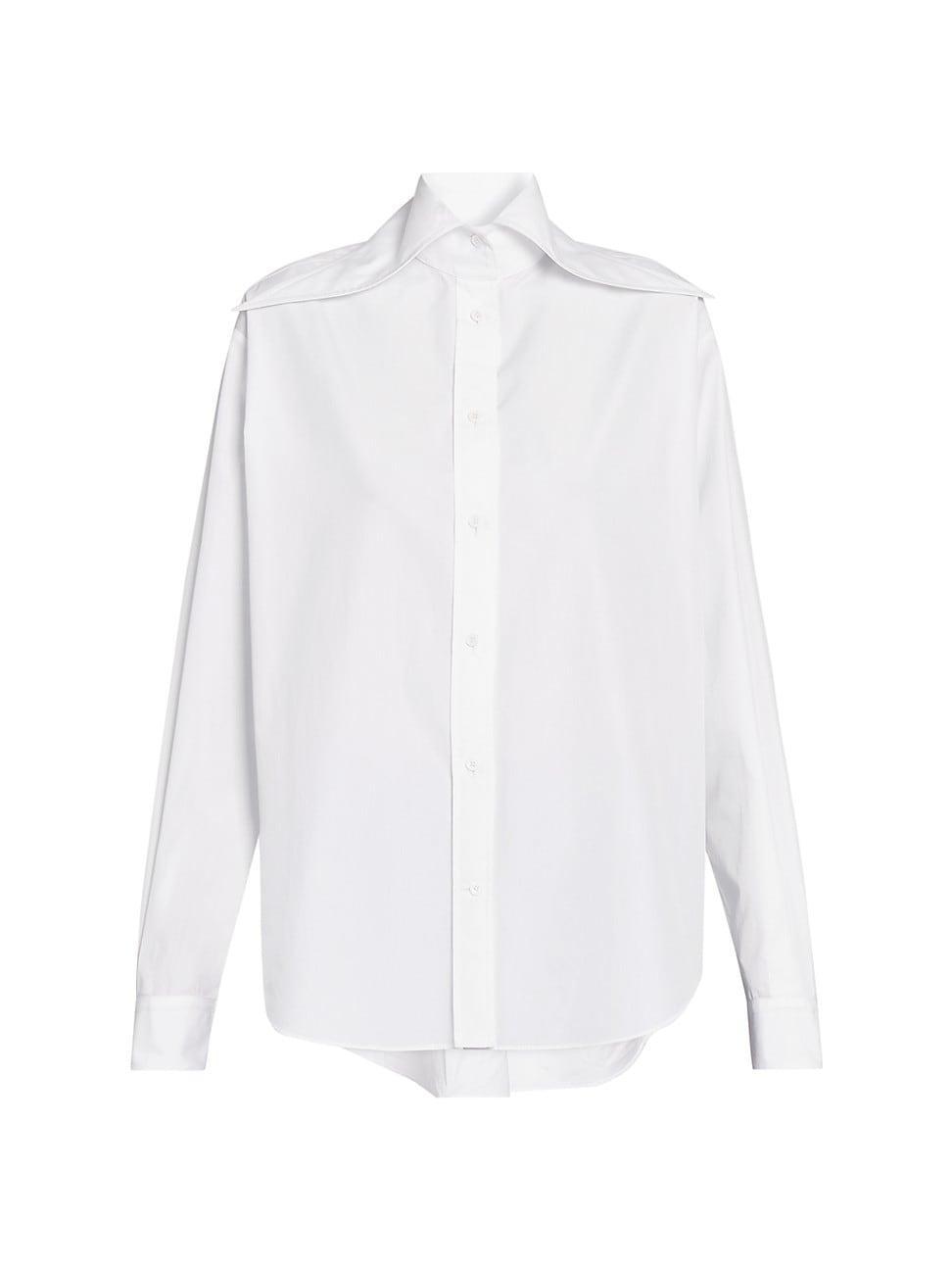 Womens Cotton Poplin Button-Front Shirt product image