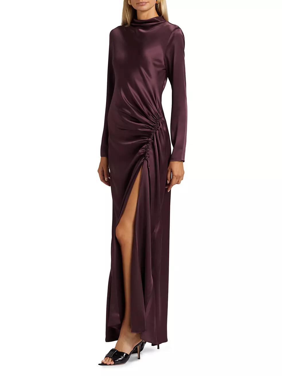 Doubleface Ruched Satin Gown Product Image