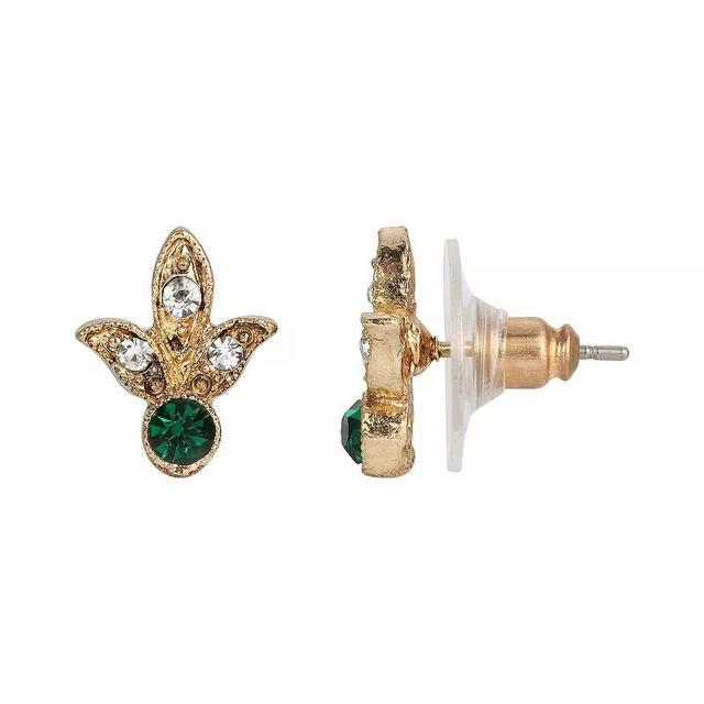 1928 Navette Shaped Green Stone Earrings, Womens Product Image