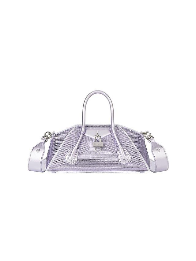 Mini Antigona Top-Handle Bag in Embellished Silk and leather Product Image