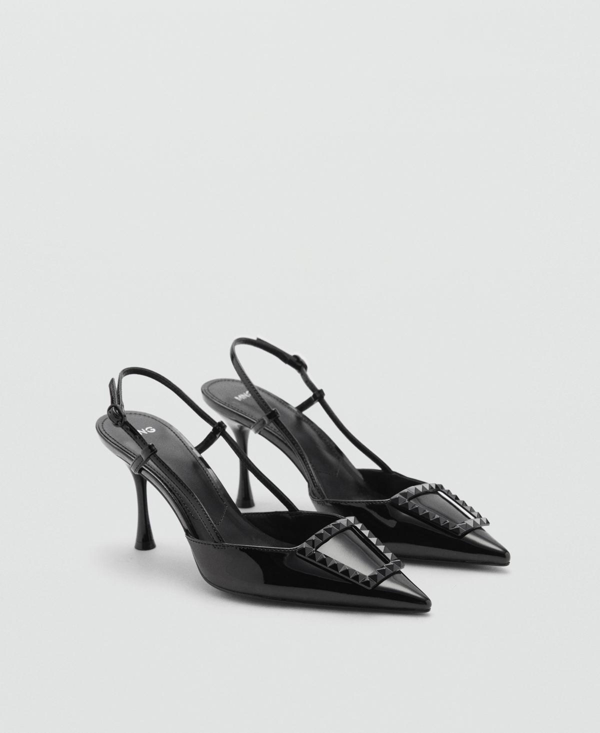 Mango Womens Patent Leather Slingback-Heeled Shoes Product Image