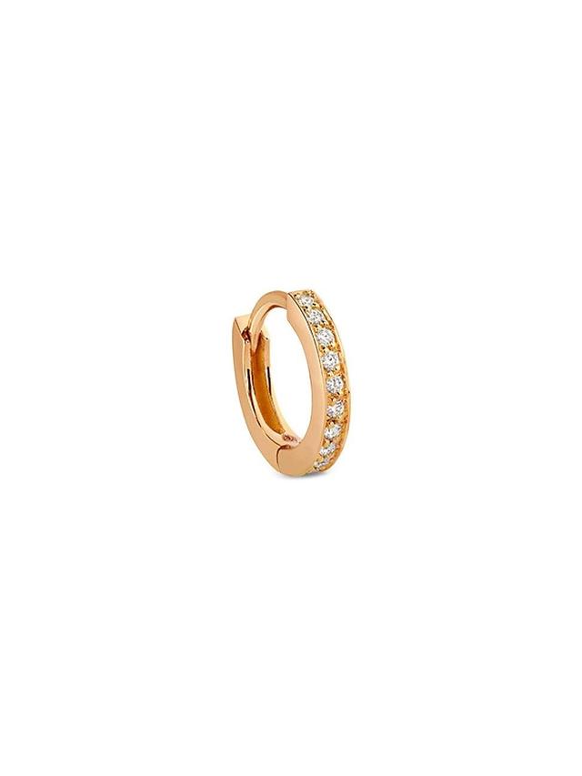 Womens Berbere 18K Rose Gold & Diamond Mini Single Hoop Earring Product Image