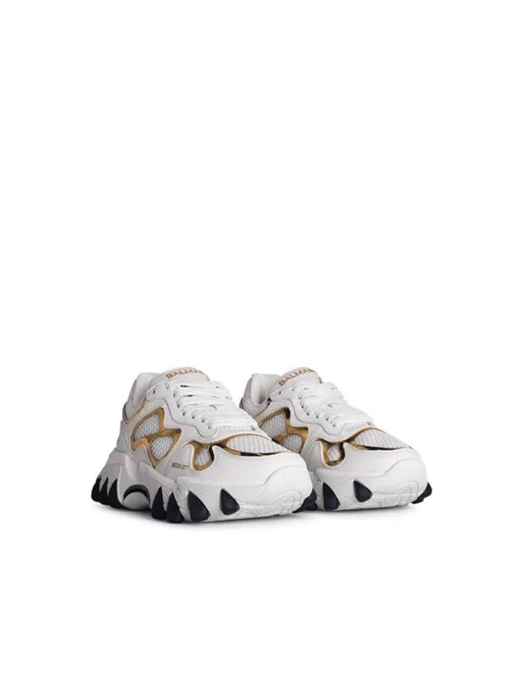 'b-east' White Leather Blend Sneakers Product Image