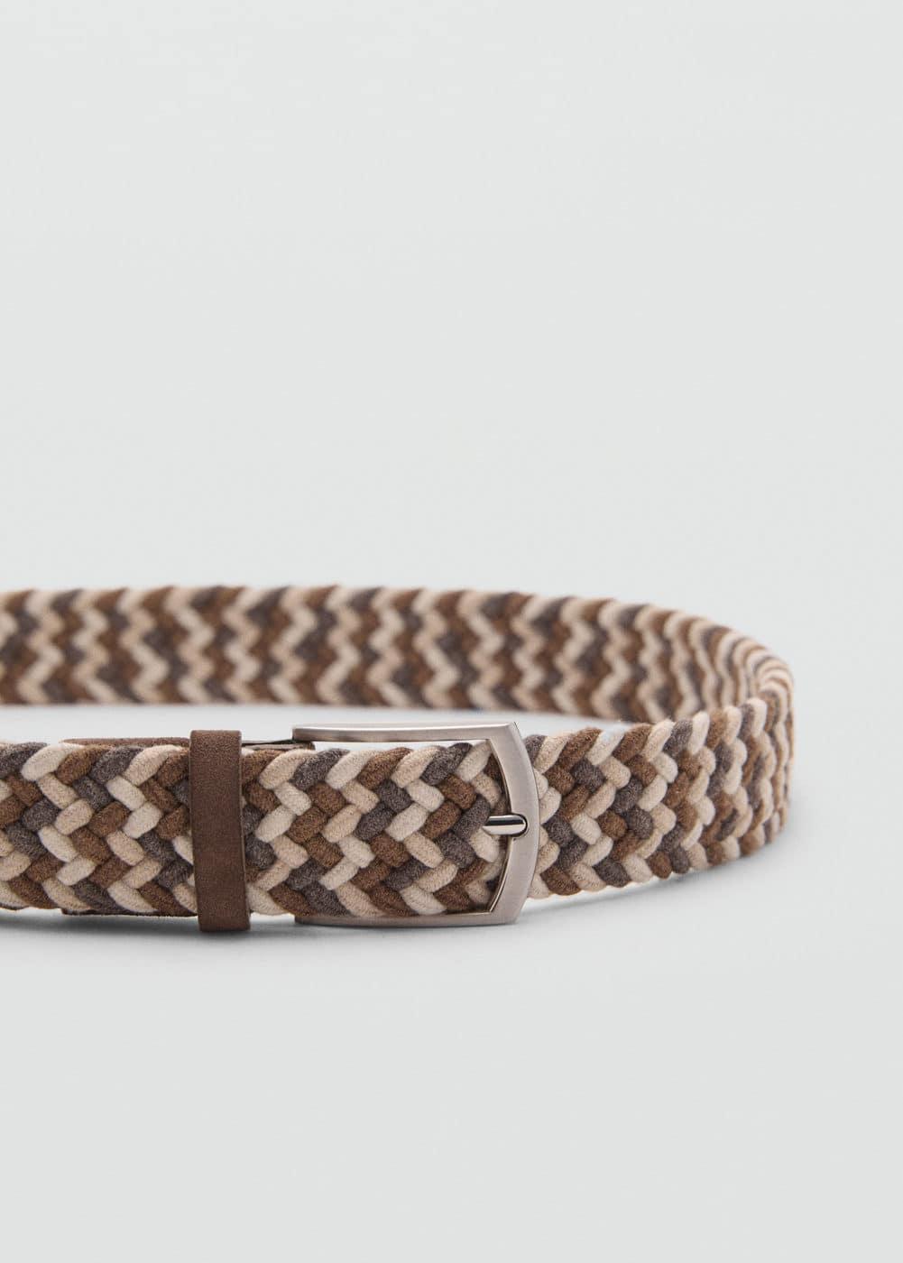 Braided elastic colored belt - Men | MANGO USA Product Image