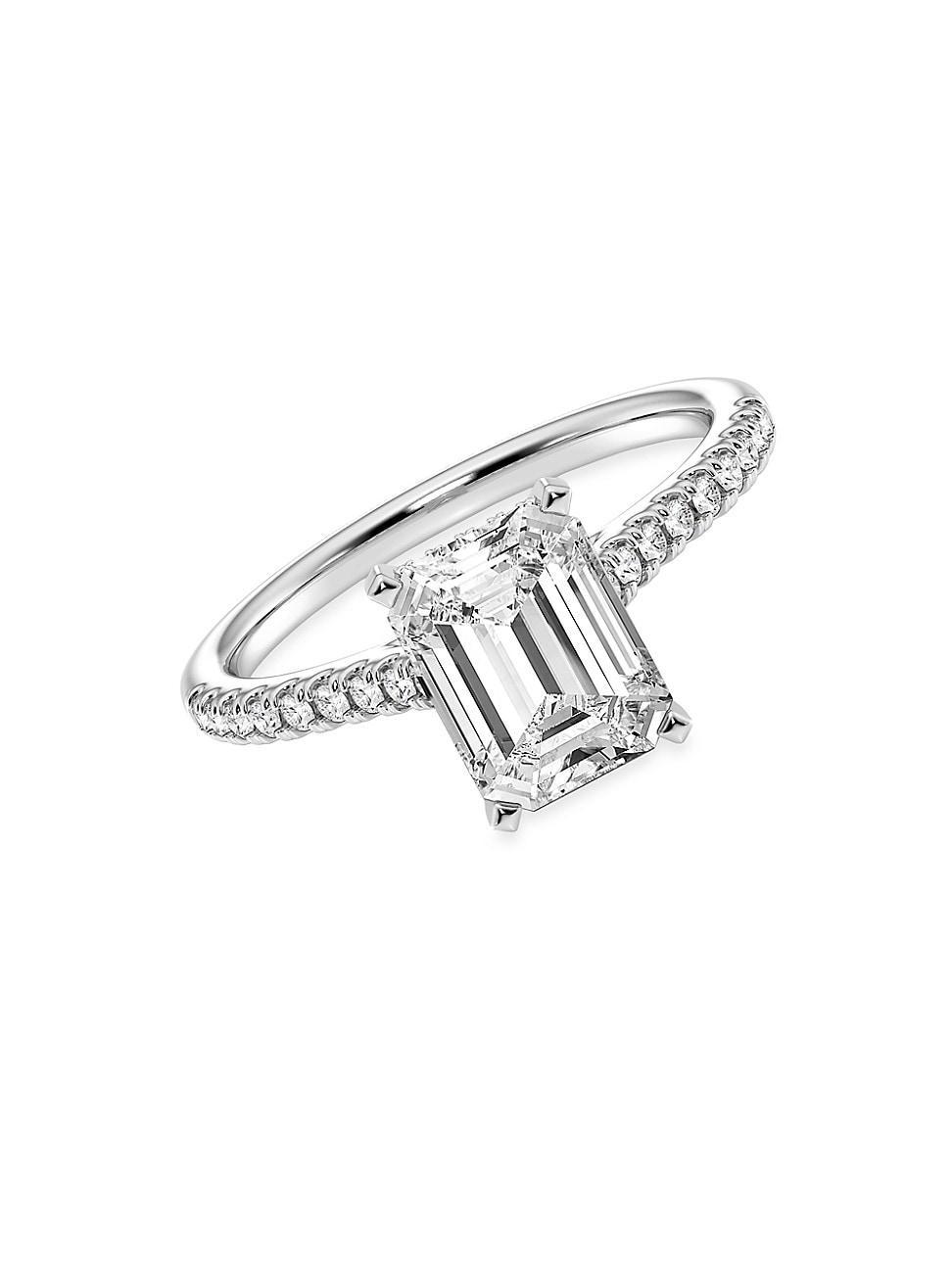 Womens 14K White Gold & 2.25 TCW Lab-Grown Diamond Engagement Ring Product Image