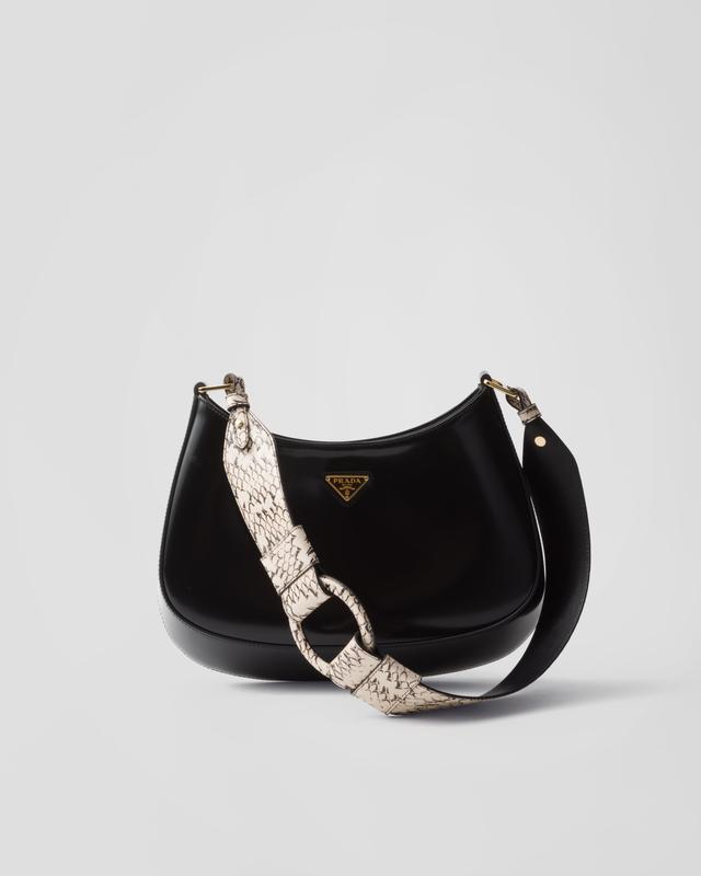 Prada Cleo Ayers and brushed leather shoulder bag Product Image