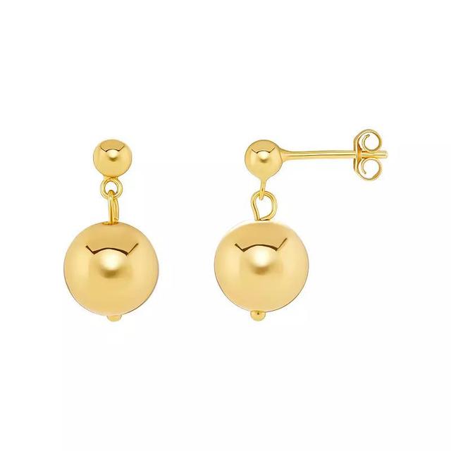 PRIMROSE 18k Gold Vermeil Polished Double Bead Drop Earrings, Womens Product Image