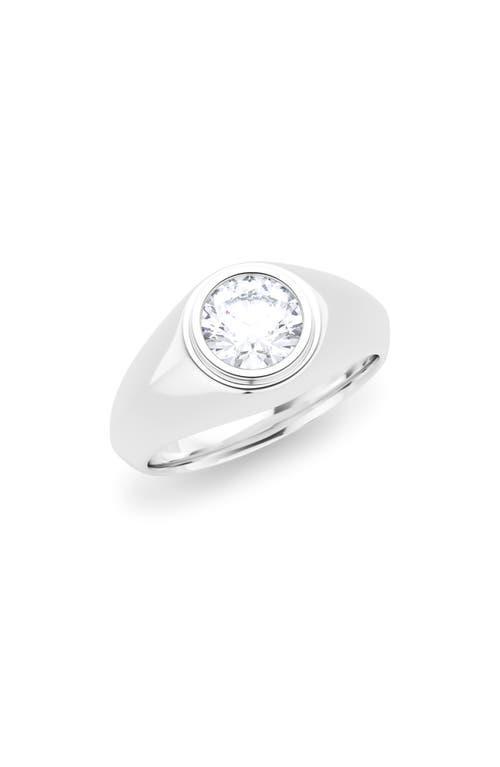 HauteCarat Mens Round Brilliant Lab Created Diamond Signet Ring Product Image