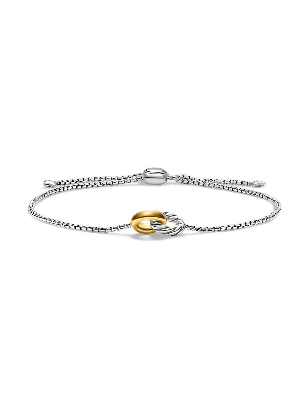 Womens Petite Cable Linked Bracelet in Sterling Silver Product Image