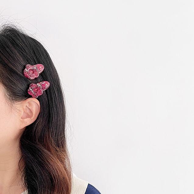 Flower Plaid  Hair Clip Set Product Image