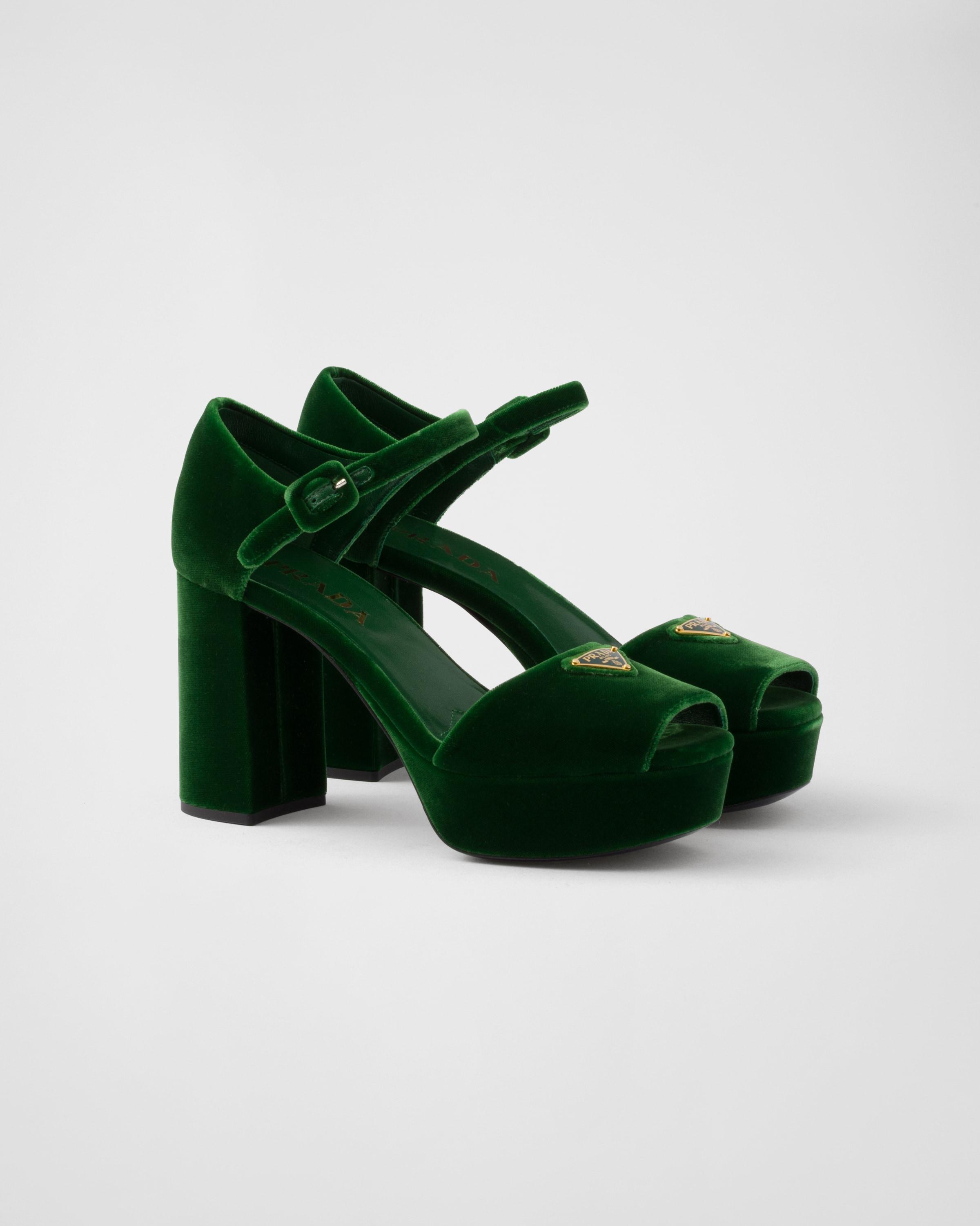 Velvet platform sandals Product Image