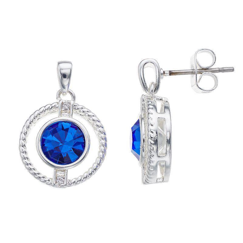 City Luxe Cubic Zirconia Simulated Birthstone Drop Earrings, Womens, Silver Tone September Product Image