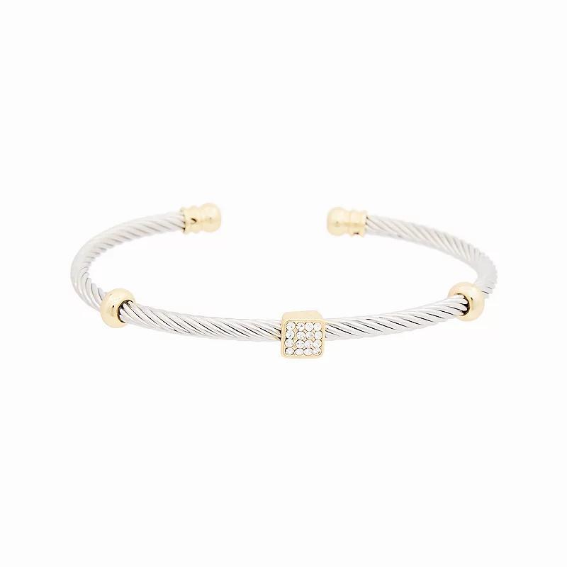 Juvell 18k Gold Plated Cuff Bracelet, Womens Two Tone Product Image