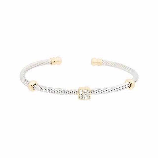 Juvell 18k Gold Plated Cuff Bracelet, Womens Two Tone Product Image