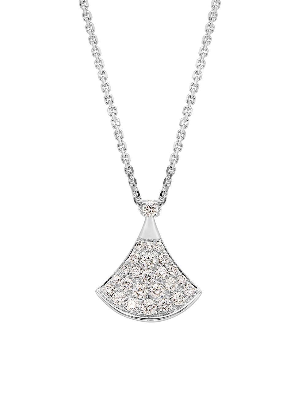 Womens Divas Dream 18K White Gold & Diamond Pav Pendant Necklace Product Image