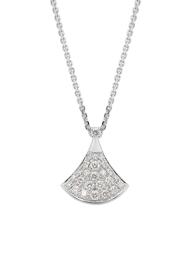 Womens Divas Dream 18K White Gold & Diamond Pav Pendant Necklace Product Image