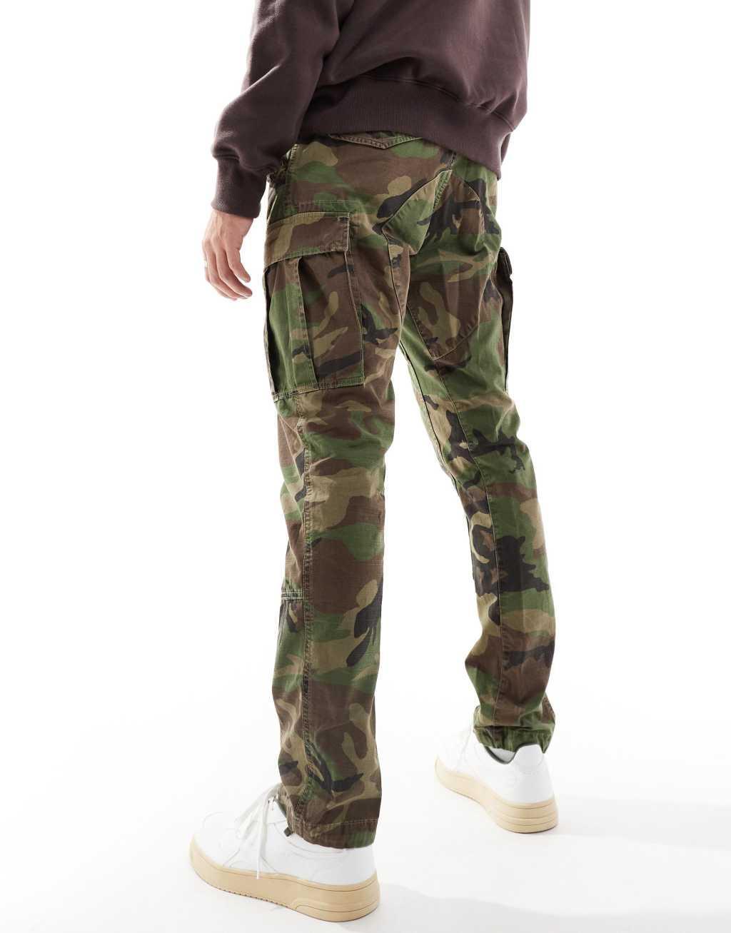 Polo Ralph Lauren surplus camo print slub canvas slim fit cargo pants in multi Product Image