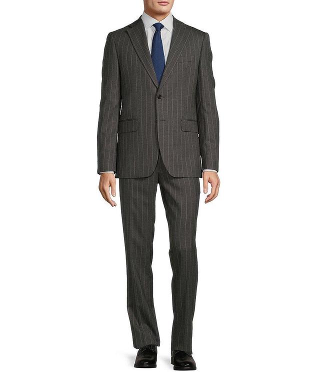 Hickey Freeman Modern Fit Flat Front Stripe Pattern 2-Piece Suit Product Image