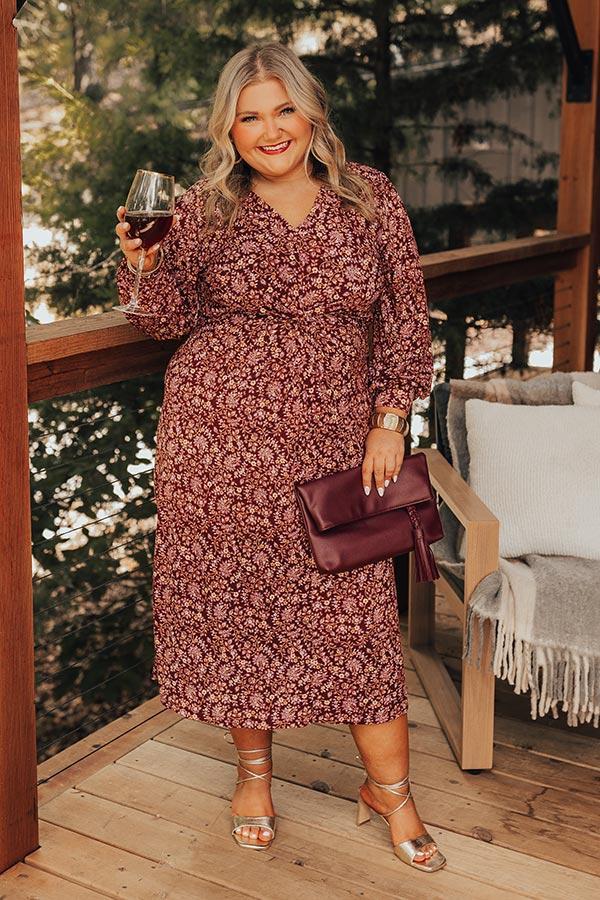 Merlot Sippin' Floral Midi Curves Product Image