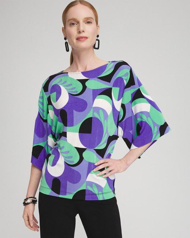 Women's Travelers Abstract Kimono Sleeve Top Product Image