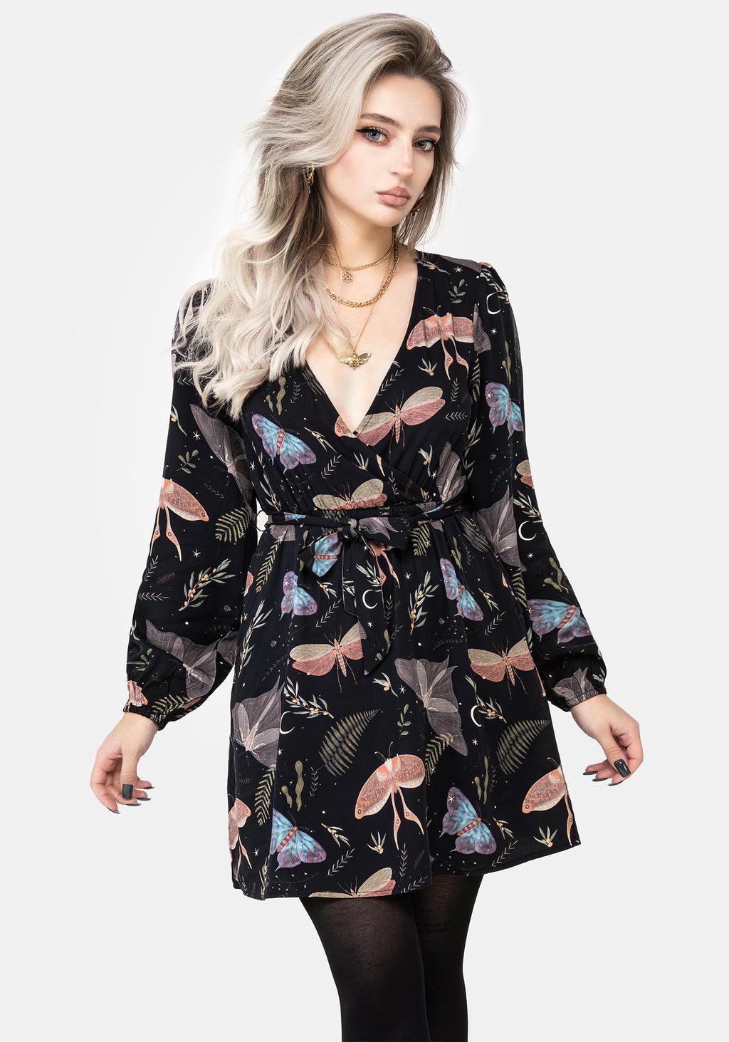 Nightmoth Mini Wrap Dress Product Image