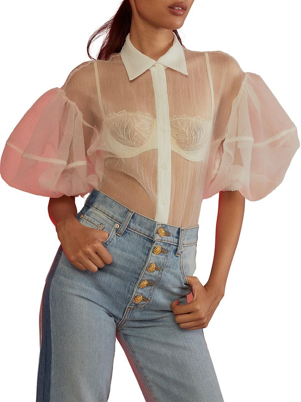 Womens Organza Sheer Top Product Image