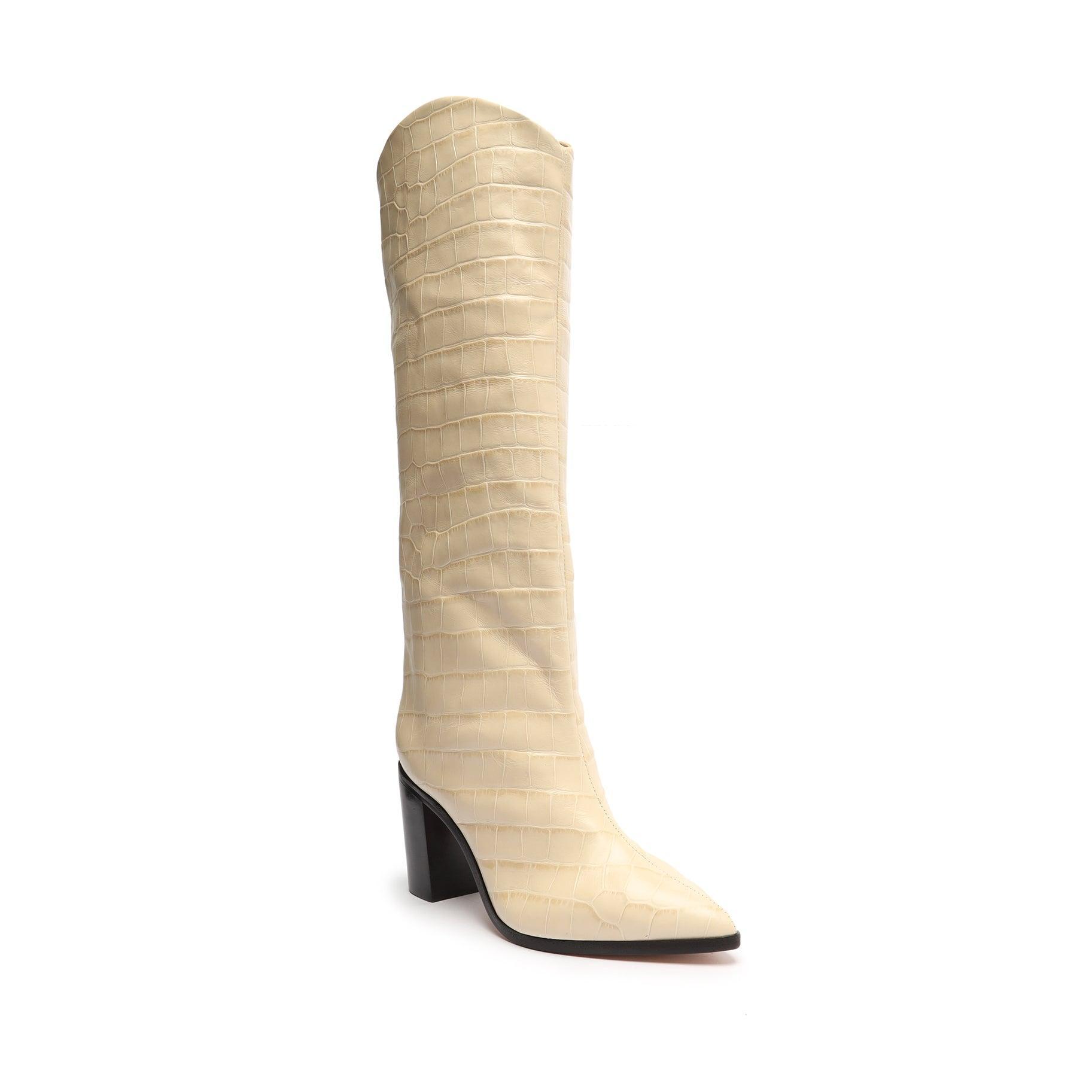 Maryana Block Crocodile-Embossed Leather Boot Female Product Image