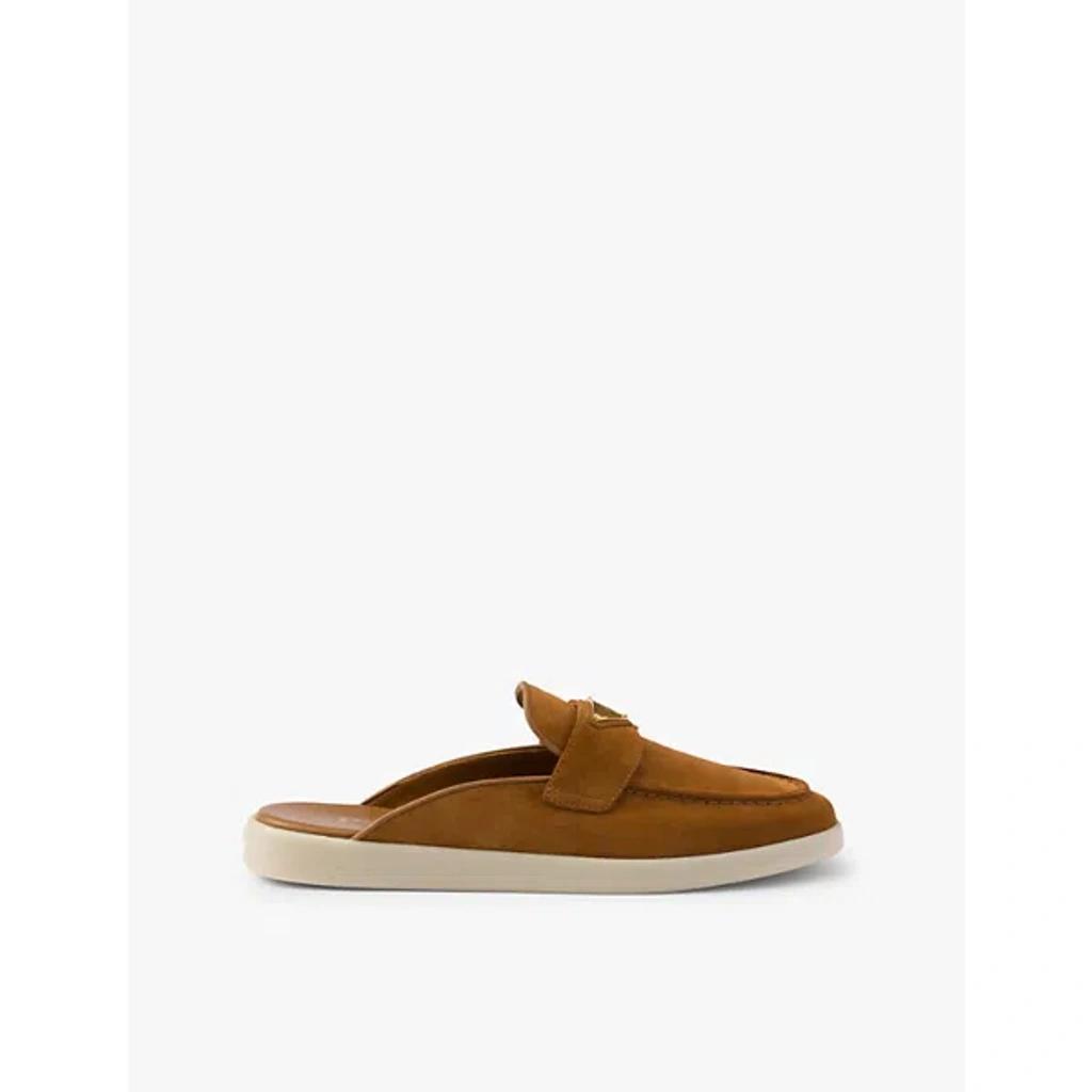 Suede Slippers In Brown Product Image