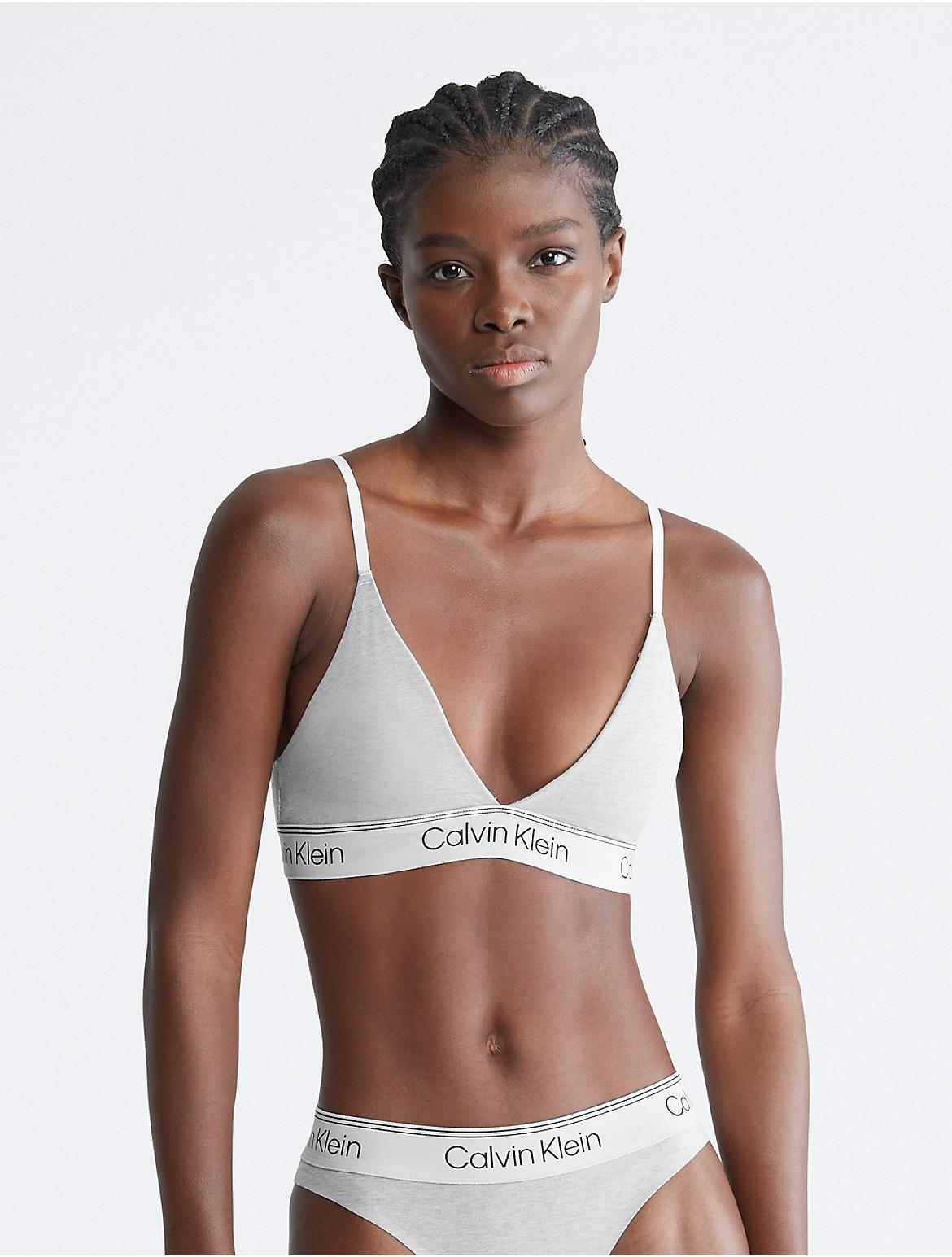 Calvin Klein Womens Calvin Klein Athletic Lightly Lined Triangle Bralette - Grey - XL Product Image