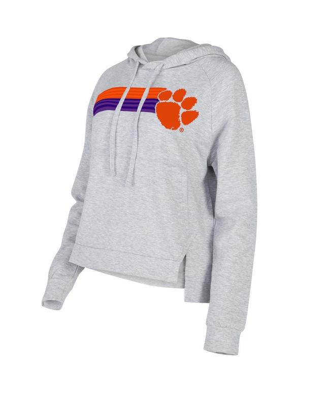 Womens Concepts Sport Gray Clemson Tigers CedarTri-Blend Raglan Pullover Hoodie Product Image