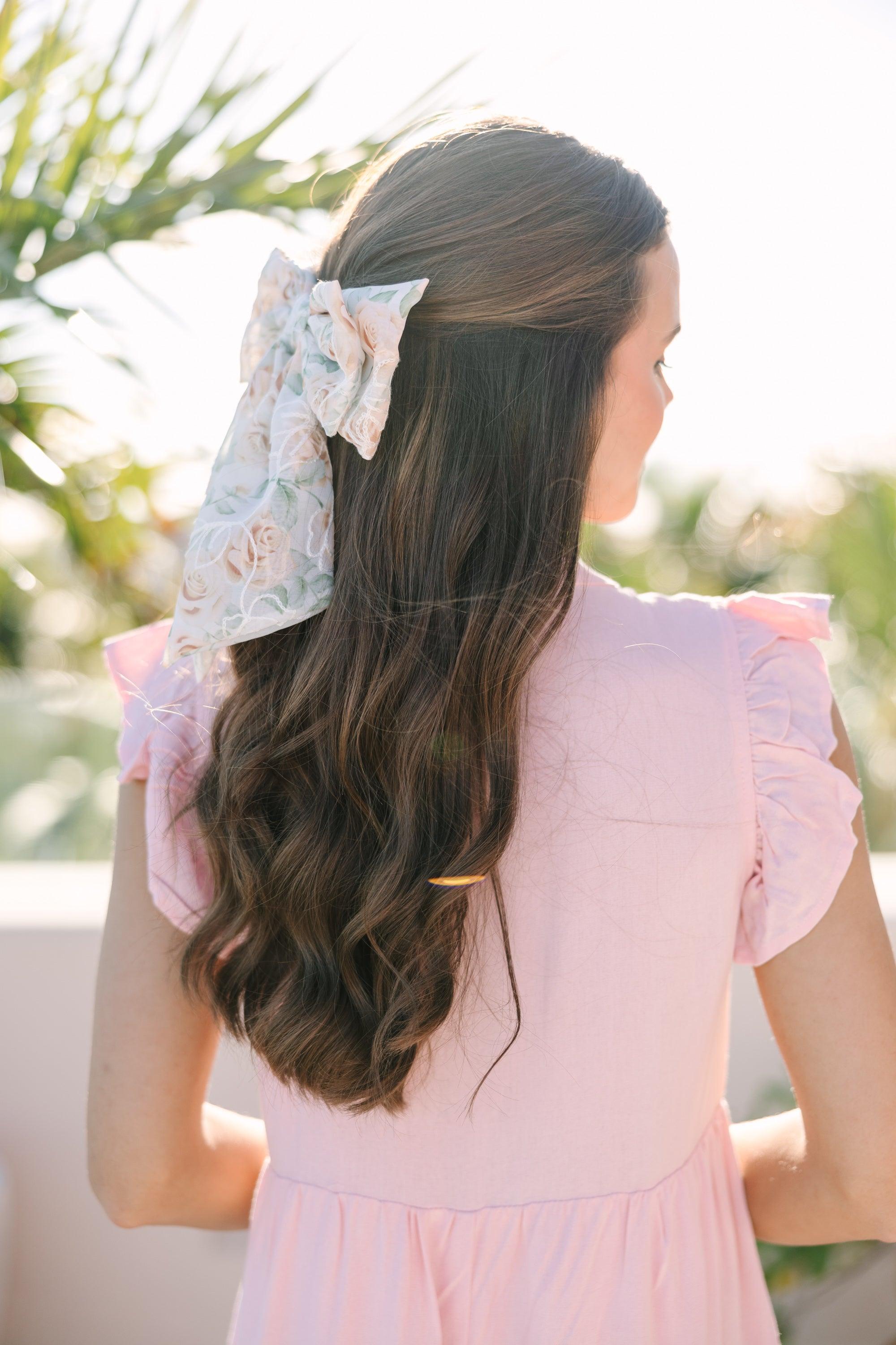 Bohemian Gemme: Peach Floral Hair Bow Female Product Image