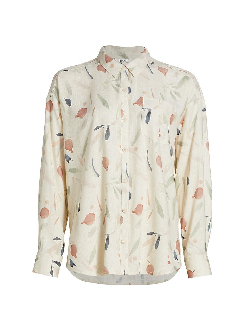 Splendid Suki Button Down (Painterly Print) Women's Clothing Product Image