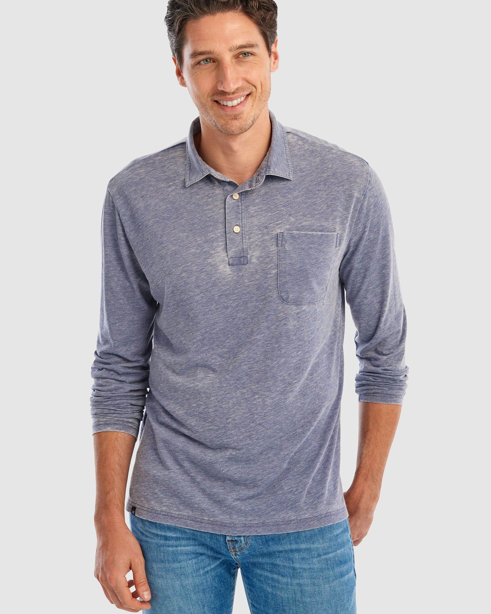 Clay Long Sleeve Polo Male Product Image