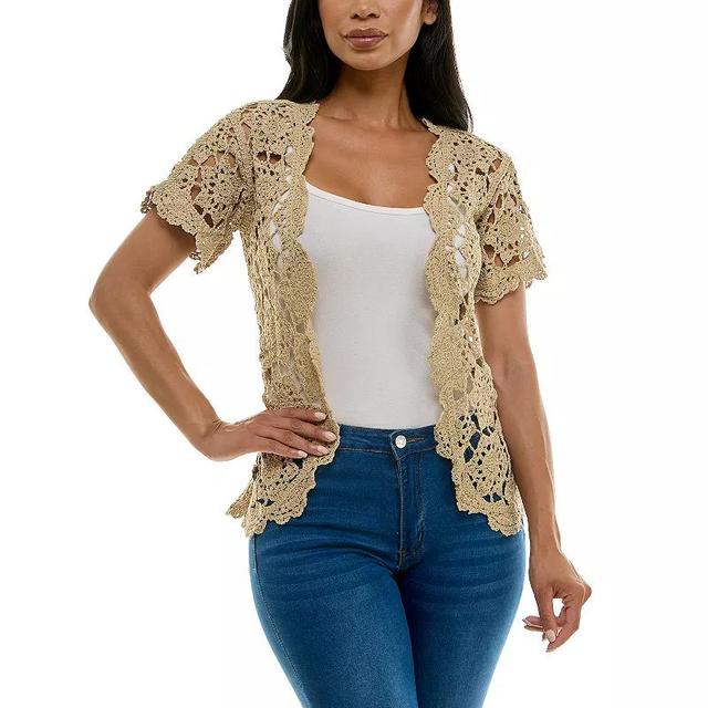 Womens Nina Leonard Crochet Cardigan Product Image